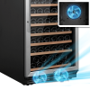 SOTOLA 24 inch Dual Zone Wine Cooler Refrigerator, 152 Bottle Large Capacity Fast Cooling Low Noise