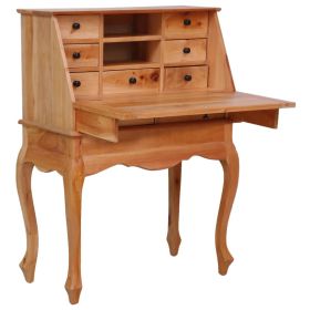 Secretary Desk 30.7"x16.5"x40.6" Solid Mahogany Wood