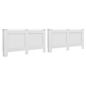 Radiator Covers 2 pcs White 59.8"x7.5"x32.1" MDF