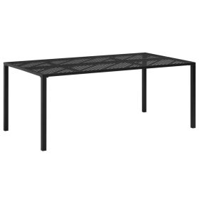 Garden Table Black 70.9"x35.4"x28.3" Steel