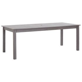 Patio Table Gray Wash 78.7"x35.4"x29.1" Solid Acacia Wood