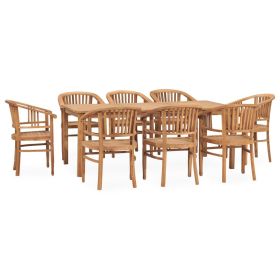 9 Piece Patio Dining Set Solid Teak Wood