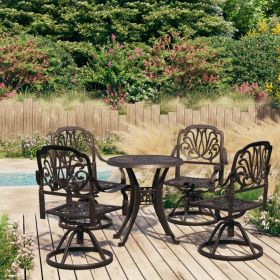 5 Piece Bistro Set Cast Aluminum Bronze