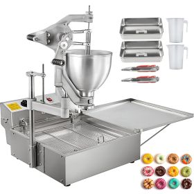 VEVOR Donut Fryer Manual Commercial Mini Donut Maker 9L Capacity Hopper Donut Fryer Commercial 3 Donut Moulds Donut Machine Maker Adjustable Thickness