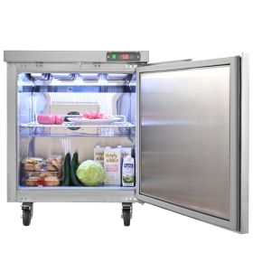 VEVOR Sandwich Prep Table, 7.42 Cu. Ft. Salad Single-door Refrigerated Prep Table, 28-inch Food Prep Fridge