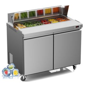 Refrigerated 48" Wide Sandwich Salad Prep Station 1 Door with 8 Plate Capacity