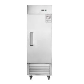 27"W Commercial Refrigerator Single Solid Door Stainless Steel Reach-in Refrigerator 18.68 Cu.ft. Upright Fan Cooling Refrigerator for Restaurant, Bar