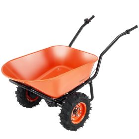 VEVOR Electric Wheelbarrow Cart One Wheel 7 Cu Ft Powered Dump Cart 573 lbs