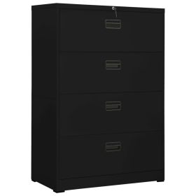 Filing Cabinet Black 35.4"x18.1"x52.8" Steel