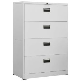 Filing Cabinet Light Gray 35.4"x18.1"x52.8" Steel