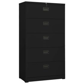 Filing Cabinet Black 35.4"x18.1"x64.6" Steel