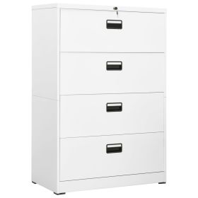 Filing Cabinet White 35.4"x18.1"x52.8" Steel