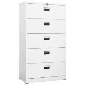 Filing Cabinet White 35.4"x18.1"x64.6" Steel