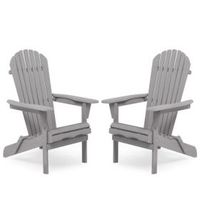 Wood Lounge Patio Chair for Garden Outdoor Wooden Folding Adirondack Chair Set of 2 Solid Cedar Wood Lounge Patio Chair for Garden, Lawn, Backyard,