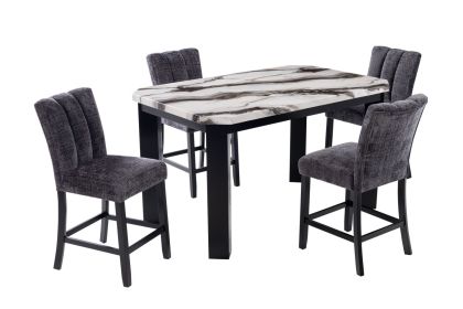 MAGALY DARK GREY BAR TABLE AND BAR STOOL SET