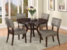 Drake Gray Fabric & Espresso Finish 5PCs Dining Room Set