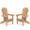 Wood Lounge Patio Chair for Garden Outdoor Wooden Folding Adirondack Chair Set of 2 Solid Cedar Wood Lounge Patio Chair for Garden, Lawn, Backyard