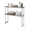 Kitchen Stainless Steel Overshelf with Adjustable Lower Shelf