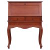 Secretary Desk Brown 30.7"x16.5"x40.6" Solid Mahogany Wood