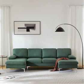 U-Shaped 4-Seat Indoor Modular Sofa Hunter Green