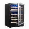 SOTOLA 24 Dual Zone inch 46 Bottle Wine Cooler Cabinet Beverage Fridge Small Wine Cellar Soda Beer Counter Top Bar Quiet Operation Compressor Freestan