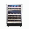 SOTOLA 24 Dual Zone inch 46 Bottle Wine Cooler Cabinet Beverage Fridge Small Wine Cellar Soda Beer Counter Top Bar Quiet Operation Compressor Freestan