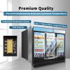 ORIKOOL Glass Door Merchandiser Freezer 70 Cu.ft Swing Door Commercial Reach-In Display Freezers with LED Top Panel Upright Freeze Storage