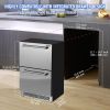 VEVOR 24 inch Undercounter Refrigerator, 2 Drawer Refrigerator with Different Temperature, 4.87 Cu.ft. Capacity