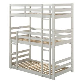 Light Grey Twin Triple Bunk Bed