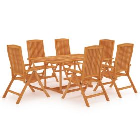 7 Piece Patio Dining Set Solid Teak Wood