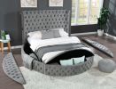 Hazel Queen 5 Pc Vanity Bedroom Set Made With Wood In Gray Color