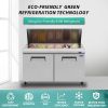 Orikool 60 IN Commercial Refrigerators Sandwich&Salad Prep Table with a Butcher Block Cutting Board, Protection Lid, Cold Storage, ETL Certified