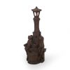 37.25" High Elaine Sapos Fountain, Rustic Multi-Brown, Hand Crafted Resistant Floor Fountain with Light