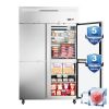 4-Door Upright Freezer with 8 Adjustable Shelves, 48" Wide Stainless Steel Reach-in, Temperature Control -1��F ~ 8��F