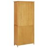 Bookcase with 4 Doors 35.4"x13.8"x78.7" Solid Oak Wood and Glass