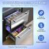 VEVOR 24" Undercounter Refrigerator, 2 Drawer Wine Refrigerator with Different Temperature, 4.87 Cu.ft. Capacity