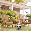 Wood Lounge Patio Chair for Garden Outdoor Wooden Folding Adirondack Chair Set of 2 Solid Cedar Wood Lounge Patio Chair for Garden, Lawn, Backyard