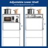 Kitchen Stainless Steel Overshelf with Adjustable Lower Shelf