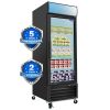 ORIKOOL Glass Door Merchandiser Freezer 19.3 Cu.ft Swing Door Commercial Reach-In Display Freezers with LED Top Panel Upright Freeze Storage