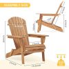 Wood Lounge Patio Chair for Garden Outdoor Wooden Folding Adirondack Chair Set of 2 Solid Cedar Wood Lounge Patio Chair for Garden, Lawn, Backyard