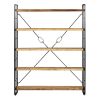 5-Tier Bookcase Solid Mango Wood and Steel 55.1"x11.8"x70.9"