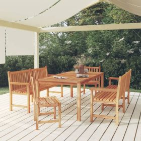 5 Piece Patio Dining Set Solid Wood Teak