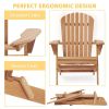 Wood Lounge Patio Chair for Garden Outdoor Wooden Folding Adirondack Chair Set of 2 Solid Cedar Wood Lounge Patio Chair for Garden, Lawn, Backyard