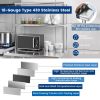 Kitchen Stainless Steel Overshelf with Adjustable Lower Shelf