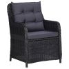 11 Piece Patio Dining Set Poly Rattan Black