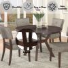 Drake Gray Fabric & Espresso Finish 5PCs Dining Room Set