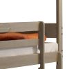 Rustic Grey Twin Over Twin Bunk Bed with Built-in Ladder