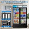 Commercial Beverage Refrigerators Glass Door Refrigerator Commercial with LED Light, 40 Cu.ft and 10 Shelves