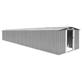 Garden Shed Gray 101.2"x306.7"x71.3" Galvanized steel