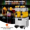 VEVOR Commercial Slushy Machine, 24L/6.4Gal Two Bowls, 100 Cup Margarita Smoothie Frozen Drink Maker, 640W Stainless Steel Margarita Machine